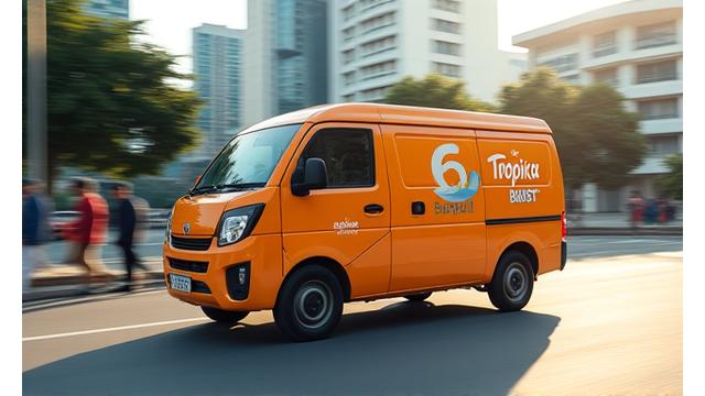 Van penghantaran jus Tropika Burst