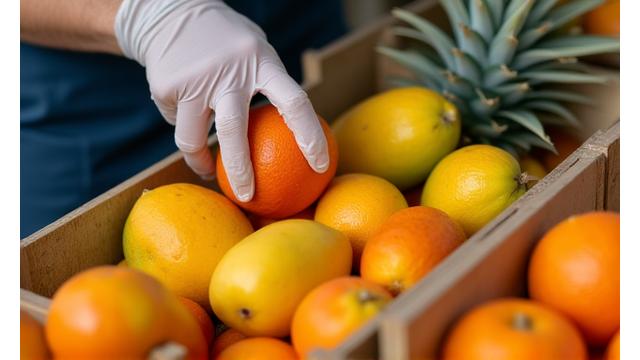 Petani memilih buah segar